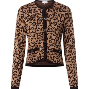 MORE & MORE Gebreid vest  bruin / mokka / zwart