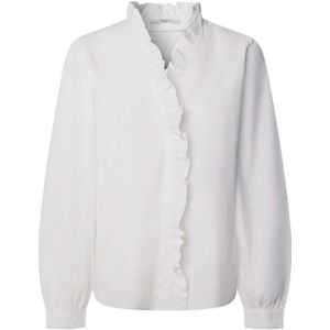 Pepe Jeans - Blouse - Wit - Wijde Blouse - Lange Mouw