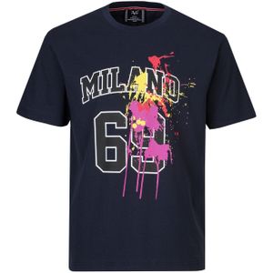 19V69 ITALIA Shirt 'Tamaro Milano 69'  navy / geel / lila / wit