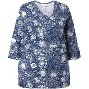 Ulla Popken Shirt  navy / wit