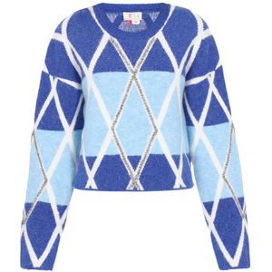IZIA Trui  marine / lichtblauw / wit