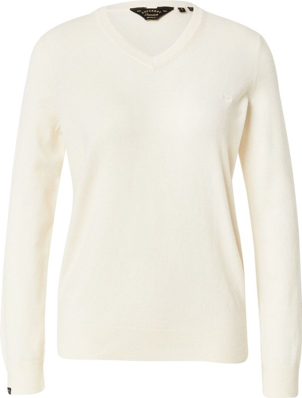 Superdryvoor vrouwen. W6110644A Donkerbruine Classic V-trui (S), Casual, Polyester