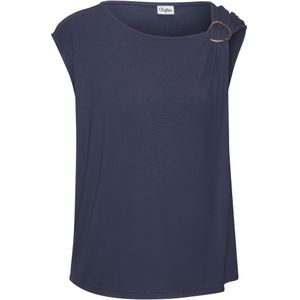 Vivance - Shirt - Navy - Korte Mouwen - Zomertop - Casual