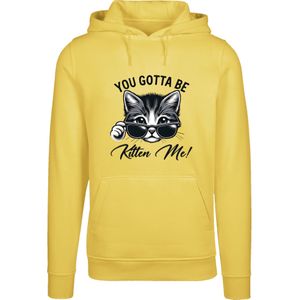 F4NT4STIC Sweatshirt 'Kätzchen You Gotta Be Kitten Me!'  geel / grijs / zwart / wit