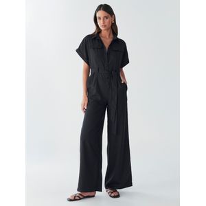 BWLDR Jumpsuit 'ARA LINEN JUMPSUIT'  zwart