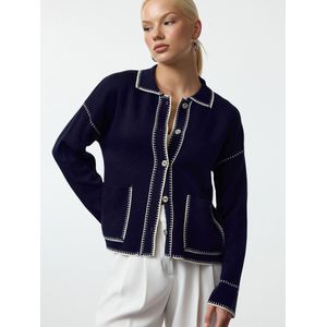 Trendyol Gebreid vest  ecru / indigo