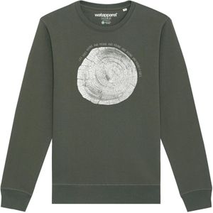 Watapparel Sweatshirt ' Baumscheibe '  kaki / wit gemêleerd