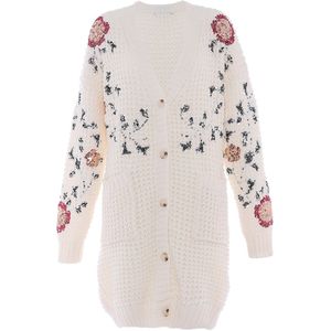 faina Gebreid vest  gemengde kleuren / wolwit