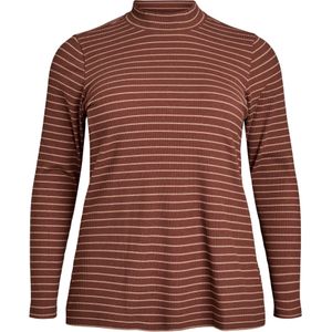 Zizzi Shirt 'MSIBINE'  cognac / mokka