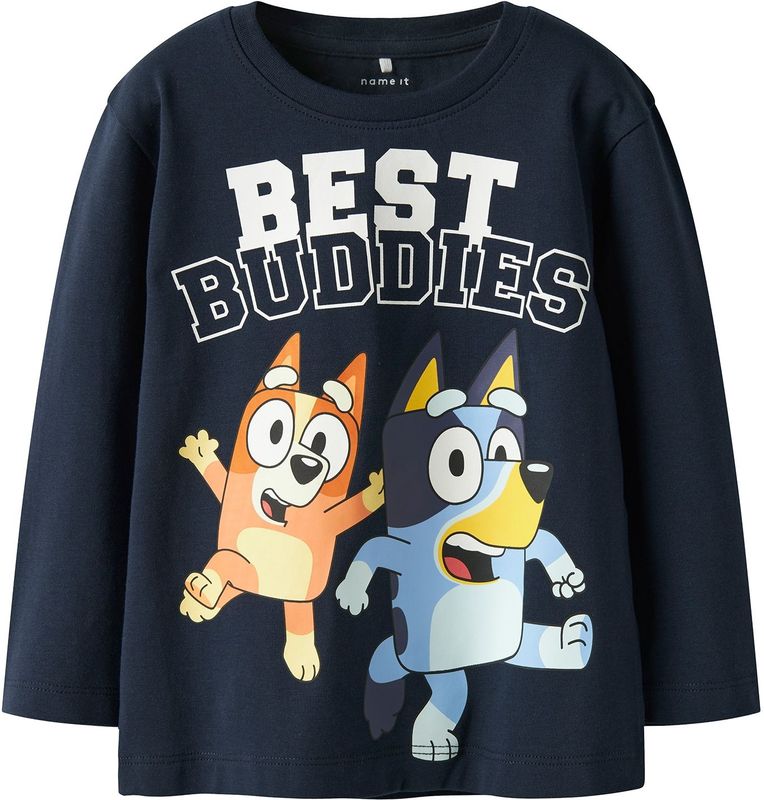 NAME IT Shirt 'NMMODIN BLUEY'  crème / navy / geel / oranje / zwart / wit