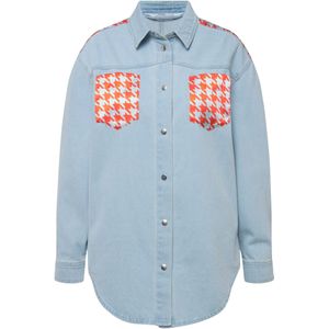 Studio Untold Blouse  blauw denim / oranje
