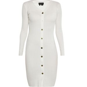 NAEMI Gebreide jurk  wolwit