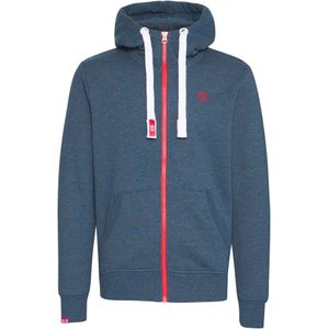 !Solid Sweatvest 'Benn'  donkerblauw / bloedrood / wit