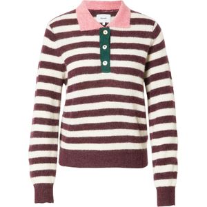 NÜMPH Trui 'Ciara Riette'  smaragd / lichtroze / wijnrood / wolwit