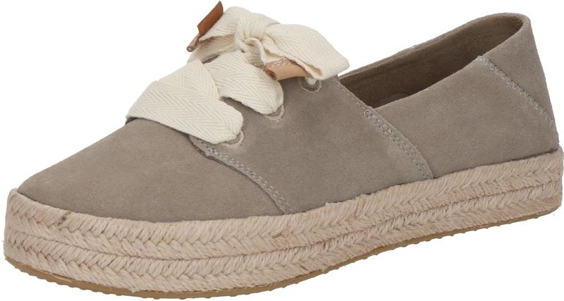 TOMS - Espadrilles - Donkerbeige - Met Plateau - Leer en Suède