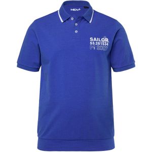 Men Plus Shirt  kobaltblauw / wit