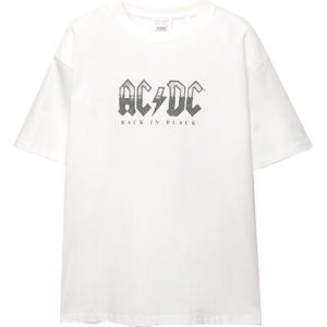 Pull&Bear Shirt 'AC/DC'  donkergrijs / wit