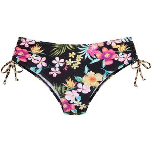 Look - Gebloemd Bikinibroekje - Zwart Gedessineerd - Recycling-Polyamide