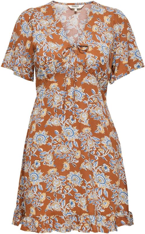 Onljennie - Korte Jurk - V-Hals - Korte Mouwen - Regular Fit