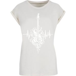 F4NT4STIC Shirt 'Gitarre Heartbeat'  sand / wit