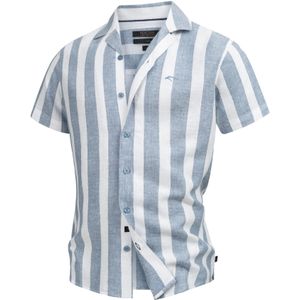 INDICODE JEANS Overhemd 'Bravida'  blauw / wit