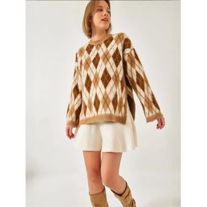 Bianco Lucci Trui  crème / camel / donkerbruin