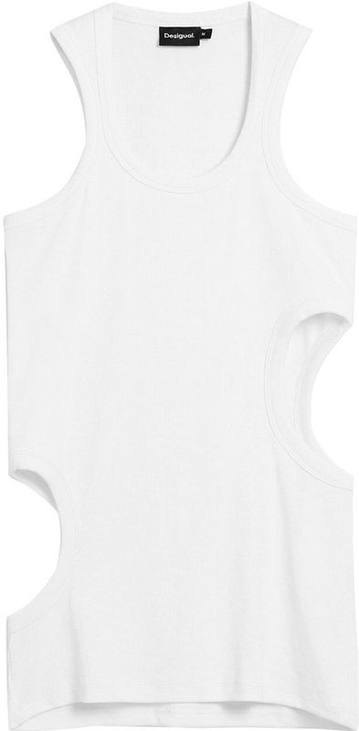 Desigual - Shirt - Wit - Mouwloos - Normale Pasvorm