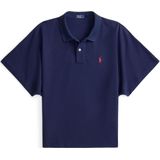 Boxy fit poloshirt met labelstitching