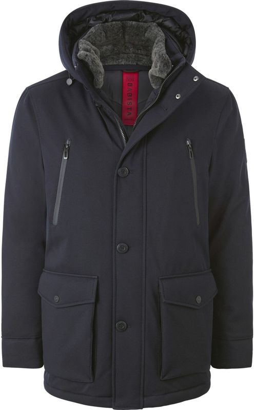 Jack - LOROTESSO - Donkerblauwe Jas - Gerecycled Polyester - Met Afneembare Bontkraag