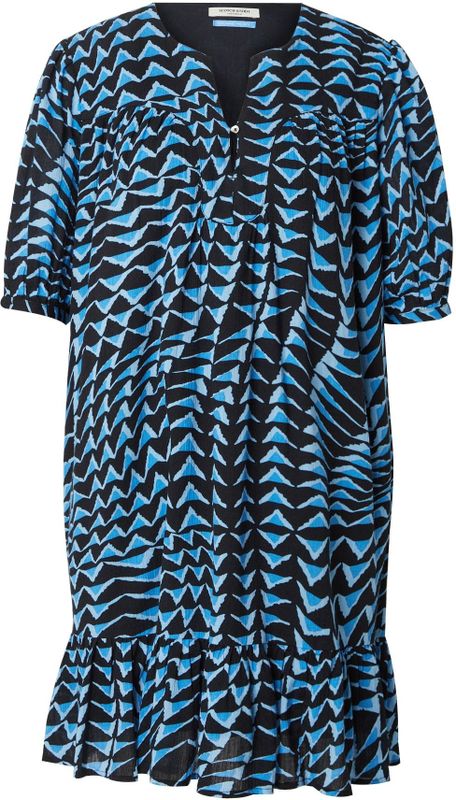 Scotch & Soda - Ufu00619t - Korte Jurk - Bedrukte Gekreukelde Minijurk - 100% Katoen