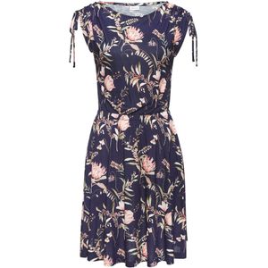 Jerseyjurken - Roze Gedessineerd - Met Bloemenprint - Korte Mouwen