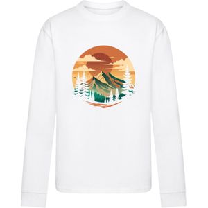 F4NT4STIC Shirt 'Sonnenuntergang Berglandschaft'  gemengde kleuren / wit