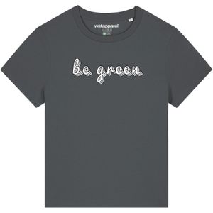 Watapparel Shirt 'Be green'  antraciet / wit