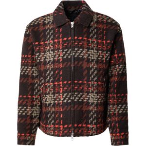 Abercrombie & Fitch Tussenjas  chocoladebruin / donkerbruin / greige / lichtrood