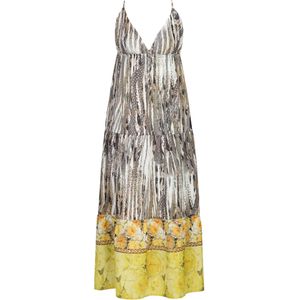 Dine'n'Dance Zomerjurk 'YADIRA'  crème / bruin / geel
