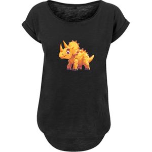 F4NT4STIC Shirt 'Süßer Triceratops Dinosaurier'  geel / zwart