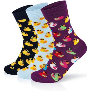Happy Socks Sokken '3-Pack Rubber Duck'  hemelsblauw / lila / zwart
