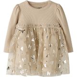 NAME IT Jurk 'NBFROSALLY'  beige / goud