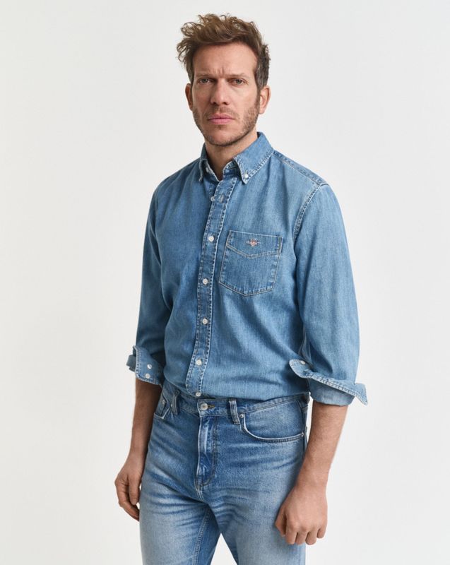 GANT Overhemd  blauw denim
