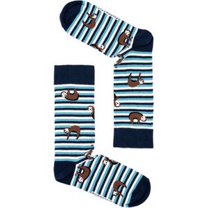 GREENBOMB Sokken 'Animal Sloth'  nachtblauw / lichtblauw / donkerbruin / wit