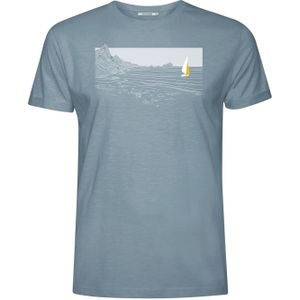 GREENBOMB Shirt 'Nature Cliffsail'  blauw gemêleerd / wit