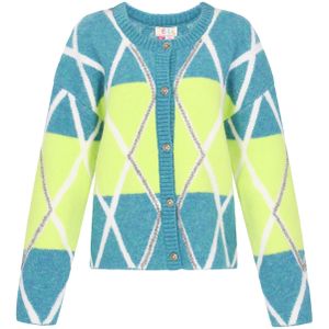 IZIA Gebreid vest  jade groen / lichtgroen