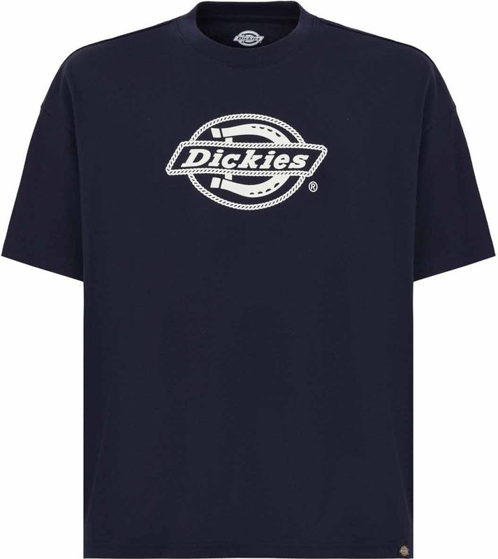 DICKIES Shirt 'Forth Shaw'  navy / wit