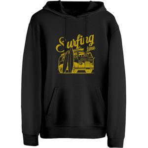 Cotton Prime Sweatshirt 'Surf Time  - Urlaub & Meer'  mosterd / zwart