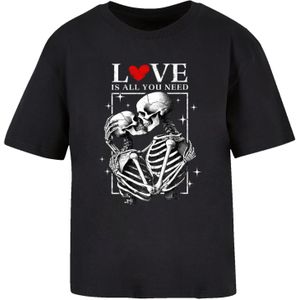 F4NT4STIC Shirt 'Love is all you need'  grijs / rood / zwart / wit