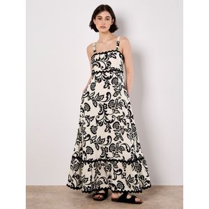 Apricot Jurk  crème / zwart