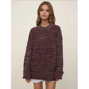 Hiccup Trui  lichtgrijs / bourgogne