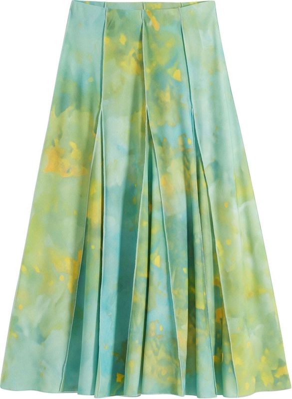 Desigual - Rok - Blauw Groen - Volantrok - 7/8 Lengte