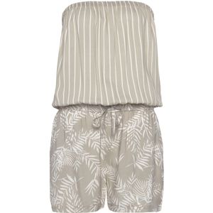 Riet - Jumpsuit - Crème - Zomerse Alloverprint - Mouwloos