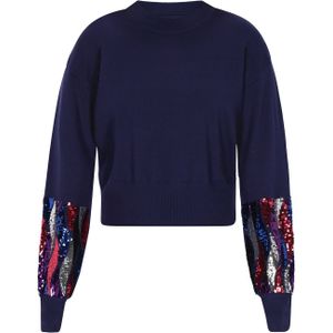 faina Trui  navy / lila / rood / zilver